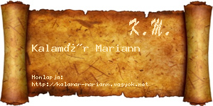 Kalamár Mariann névjegykártya